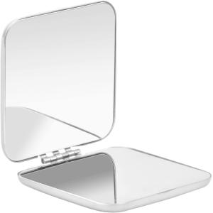 Miroir de Poche en Acier Inoxydable Miroir Pliant Compact M…