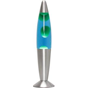 Lampe à Lave futuriste Timmy rétro en bleu et vert base arg…