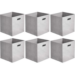 Amazon Basics Lot de 6 cubes de rangement pliables en tissu…