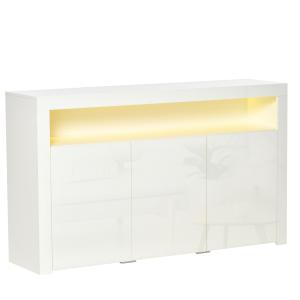HOMCOM Buffet LED - meuble de rangement LED - 3 placards av…