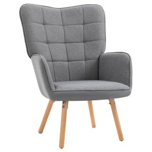 HOMCOM Fauteuil Relax Style scandinave Dossier capitonné pi…