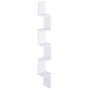 HOMCOM Étagère d'angle Murale à 5 Niveaux Hauteur 120 cm Fo…