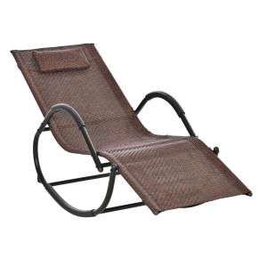 Outsunny Chaise longue à bascule rocking chair ergonomique…