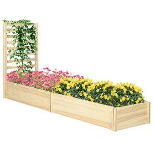 Outsunny Jardinière avec treillis bac à fleurs jardinière d…