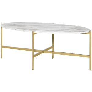 HOMCOM Table basse ovale table d'appoint design moderne dim…