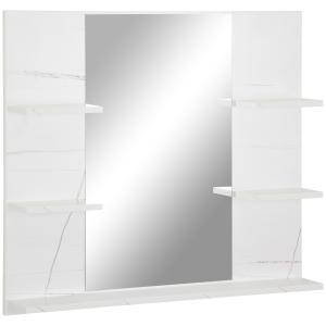 kleankin Miroir salle de bain miroir murale avec étagères d…