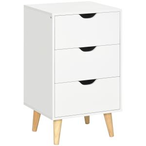 HOMCOM Commode 3 tiroirs meuble de rangement style scandina…