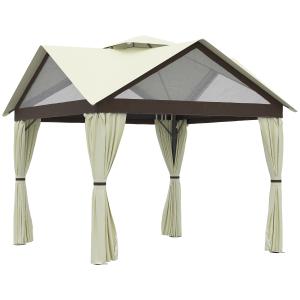 Outsunny Tonnelle de jardin tonnelle barnum double toit ave…