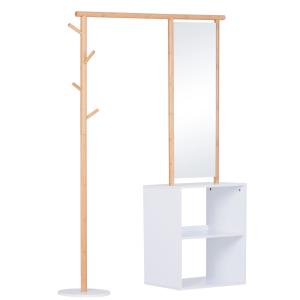 HOMCOM Porte-manteaux meuble d'entrée vestiaire penderie av…