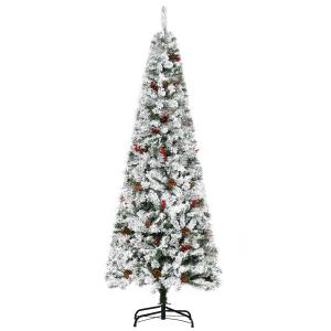 HOMCOM Sapin arbre de Noël artificiel 600 branches enneigée…