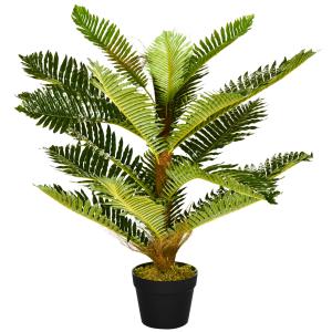 HOMCOM Plante artificielle palmier 85 cm avec 18 grandes fe…
