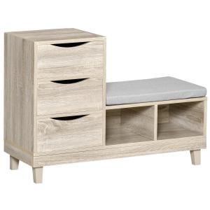 HOMCOM Meuble banc à chaussures design Urban Craft aspect c…