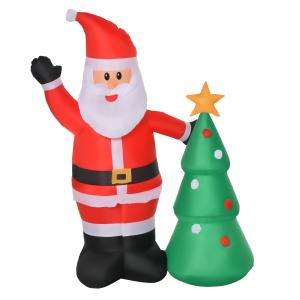 HOMCOM Père Noël gonflable décoration de Noël lumineuse écl…
