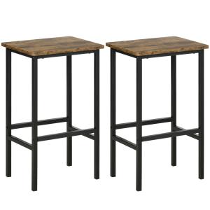 HOMCOM Lot de 2 tabourets de bar style industriel avec repo…
