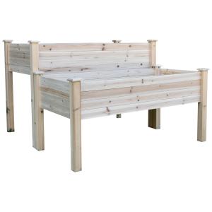 Outsunny Potager surélevé 2 pièces jardinière sur pieds pla…