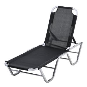 Outsunny Chaise longue bain de soleil Transat design contem…