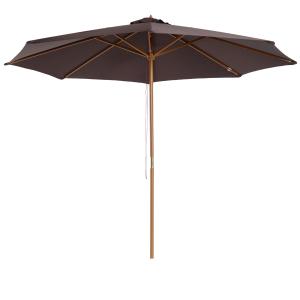 Outsunny Parasol Droit Octogonal Bois Polyester Haute Densi…