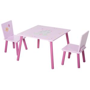 HOMCOM Ensemble table et chaises enfant design princesse mo…