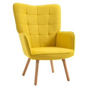 HOMCOM Fauteuil Relax Style scandinave Dossier capitonné pi…