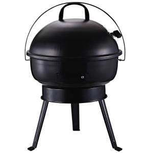Outsunny Barbecue à charbon ronde portable barbecue de jard…