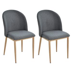 HOMCOM Lot de 2 chaises de salle à manger chaise scandinave…