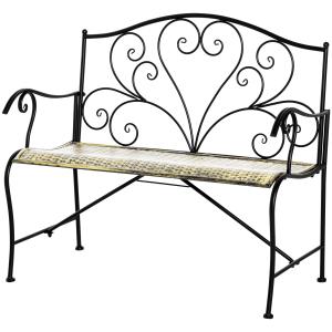 Outsunny Banc de jardin 2 places design rétro raffiné grand…