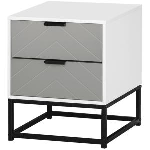 HOMCOM Table de chevet table de nuit 2 tiroirs design moder…