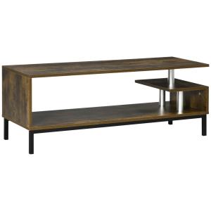 HOMCOM Table basse rectangulaire meuble de salon aluminium…