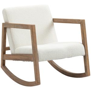 HOMCOM Fauteuil à Bascule Rocking Chair Design Tissu Effet…