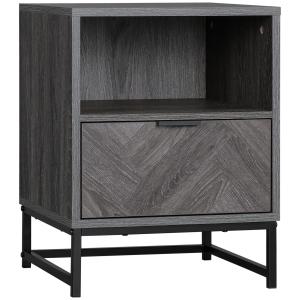 HOMCOM Table de chevet table de nuit style industriel piète…