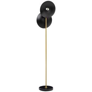 HOMCOM Lampadaire luminaire sur pied salon en métal avec 2…