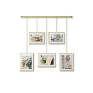 Umbra - Exhibit Jeu de 5 cadres photo, laiton mat