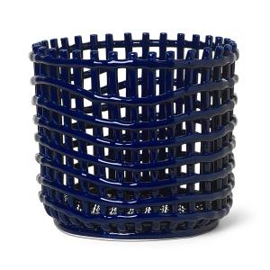 Ferm Living - Corbeille en céramique, grande, bleue
