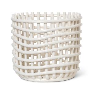 Ferm Living - Corbeille en céramique, grande, blanc cassé