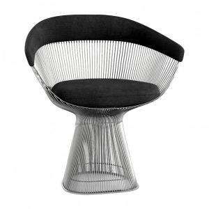 Knoll - Platner Chaise avec accoudoirs, nickel poli / noir…