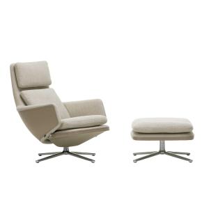 Vitra - Grand Relax Fauteuil & Ottoman, aluminium poli, Dum…