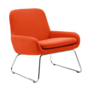 Softline - Coco Fauteuil avec patins, chrome / orange (tiss…