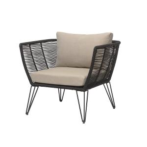 Bloomingville - Mundo Lounge Chair avec coussin, noir / bei…