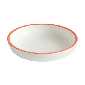 HAY - Sobremesa Plat de service, small, blanc avec bord rou…