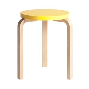 Artek - 60 Tabouret, laqué jaune / bouleau naturel