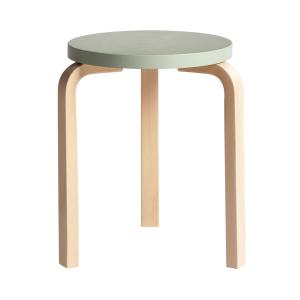 Artek - 60 Tabouret, laqué vert / bouleau naturel