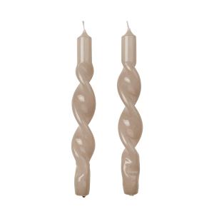 Broste Copenhagen - Twist Bougies, lin brillant (set de 2)