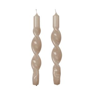 Broste Copenhagen - Twist Bougies, lin brillant (set de 2)