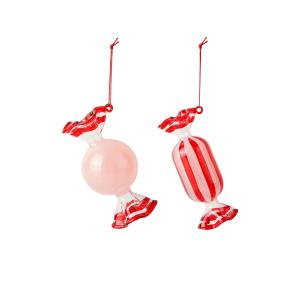 Broste Copenhagen - Candy Pendentif décoratif, rouge (set d…