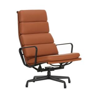 Vitra - EA 222 Soft Pad fauteuil deep black avec accoudoirs…