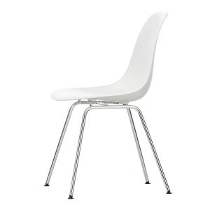 Vitra - Eames Plastic Side Chair DSX, chromé / blanc (patin…
