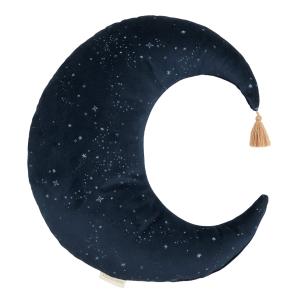 Nobodinoz - Coussin en velours Lune, 32 x 32 cm, night blue…