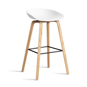 HAY - About A Stool AAS 32 H 65 cm, chêne laqué / acier noi…