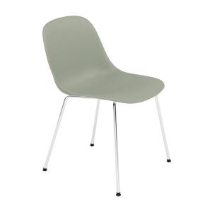 Muuto - Fiber Side Chair Tube Base, chrome / dusty green re…