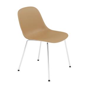 Muuto - Fiber Side Chair Tube Base, chrome / ocre recyclé